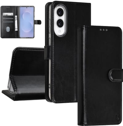 TUNIQ telefoonhoesje voor Samsung Galaxy S25 Edge - kaarthouder voor 3 kaarten - zwart