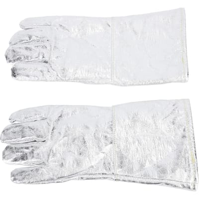 Hittebestendige Las handschoenen Gealuminiseerde Las handschoenen Brandwerende Vlamvertragende handschoenen white