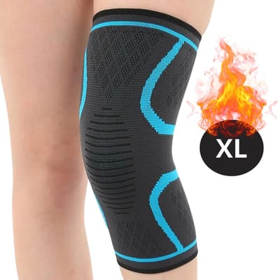 Nivard Kniebrace - Sportbrace Knie - Knee Sleeves - Knee Sleeves Powerlifting - Compressie Knie Brace - Knee Wraps - Knee Support - Dames - Heren - Blauw - Maat XL