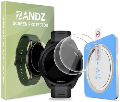 Bandz Glazen Screenprotector met One-Click Tool (2 Pack) – helder, krasbestendig, bubbelvrij – geschikt voor Garmin Forerunner 165