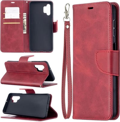 MobyDefend Hoesje - Geschikt voor Samsung Galaxy A32 (5G) - Wallet Book Case Met Koord - Rood
