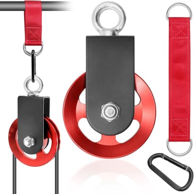 Aluminium katrol 90 mm - Duurzaam fitness kabelrol met U-beugel en riemschijvensysteem