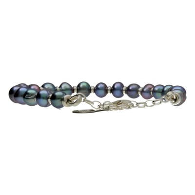 Bela Donaco - Armband Supreme Classic B6 – Zwarte Parels – Sterling Zilver