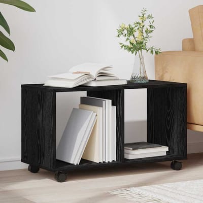 vidaXL - Bijzettafel - Zwart - Eiken - 72 - x - 33 - x - 42,5 - cm - Bewerkt - hout
