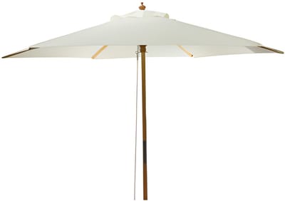 Pro Garden Tuinparasol Malta - D250 cm - wit - zonwering - kantelbaar - parasol - met hoes