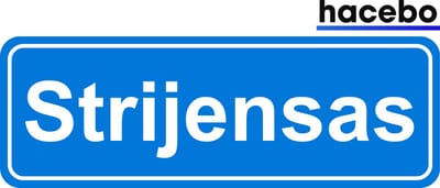 Hacebo - Plaatsnaam Sticker - 29x10 CM - Strijensas sticker - Verkeersborden sticker - grappige cadeaus - Strijensas