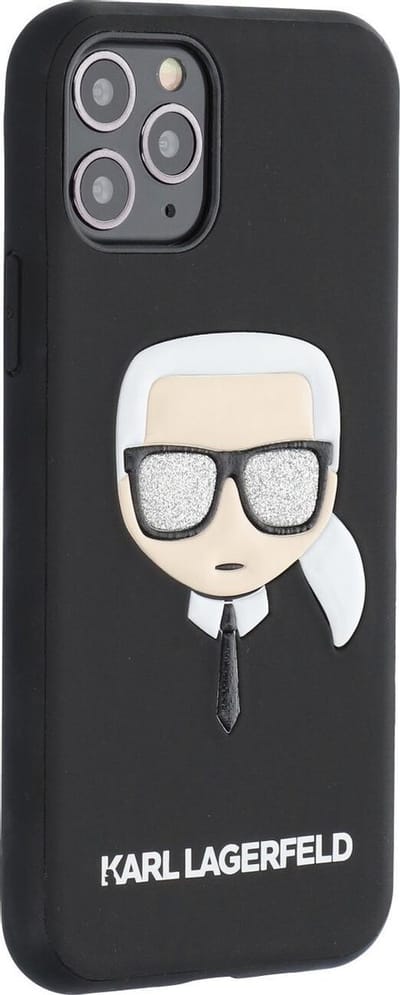 Zwart hoesje van Karl Lagerfeld - Backcover - Glitter - iPhone 11 Pro - Embossed - KLHCN58GLBK