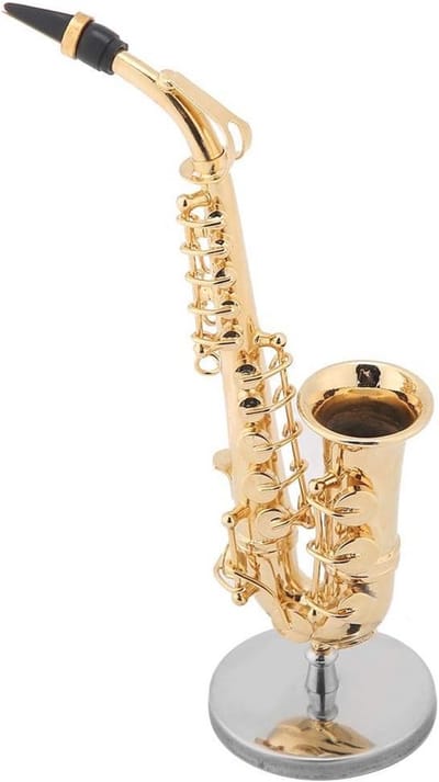 Miniatuur Alto Saxofoon - Decoratief Instrument Model met Geschenkdoos voor Muziek Kamer