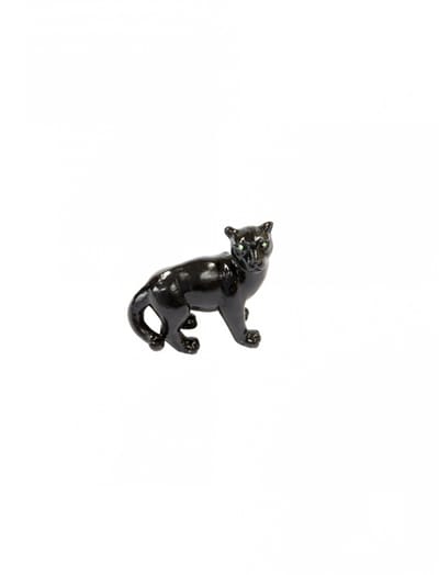 HOBI - Zwarte hars panter 6 cm jungle thema feestdecoratie