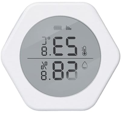 Slimme Sensor - Temperatuur Vochtigheid - Binnenklimaat Monitoren - App Bediening Historie - O 68mm - Wit