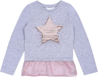 Grijze blouse met ruches