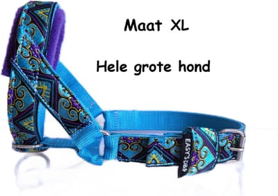 Hoofdhalster hond - Anti trek - Licht blauw - Paars - Maat XL - Gevoerd - Antitrek hoofdhalster hond - Halster hond - Anti trek hond - Sterke rassen - Zeer sterk