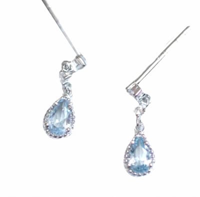 Lange Oorbellen-Zilver-Zirkonia-Pastel 1.6 cm - Charme Bijoux