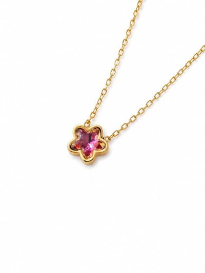LiLaLove Meisjes Ketting- Ketting Meisje- Ketting Ster- Sterretje- Roze- Goudkleurige ketting- Kind