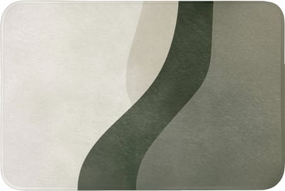 Badmat 90x60 cm - Antislip - Japandi - Groen - Abstract - Modern - Badmatten voor badkamer - Badkamermat - Douchemat - Badkamer mat