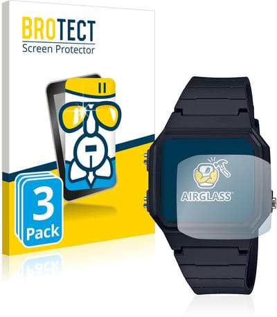 Screenprotector 3 Stuks voor Casio Unisex A168WA-1YES Beschermglas transparant