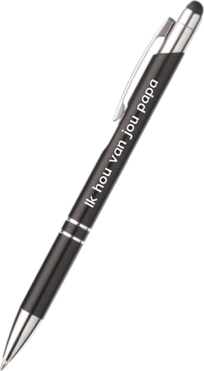 Akyol - ik hou van jou papa pen - zwart - gegraveerd - Pennen papa - vader - familie - pen met tekst cadeau - papa cadeautje - verjaardag cadeau - bedankje - familie cadeau - met soft touch
