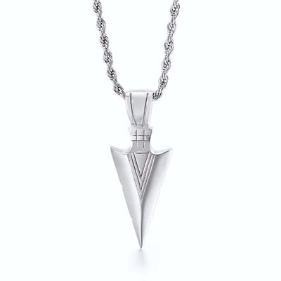 ICYBOY Viking Mjolnir Rune Amulet Roestvrije Stalen Pendant [Spearpoint] Kalen Nordic Norse Viking Jewelry Stainless Steel