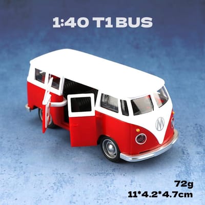 1:38 Rétro Classique T1 Bus Alliage Modèle de Voiture Simulation Voiture Classique Jouet Voiture Ornement de Voiture