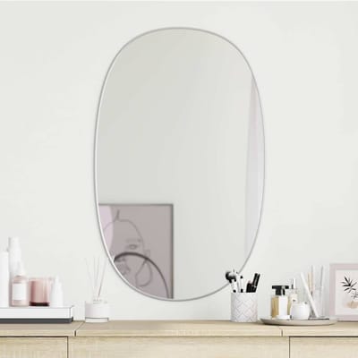 vidaXL - Wandspiegel - 80x50 - cm - zilverkleurig