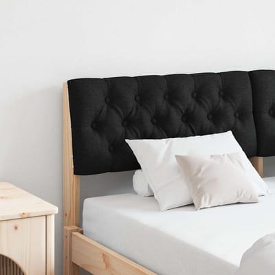 vidaXL Gestoffeerd hoofdbord Zwart 160 cm Massief grenenhout