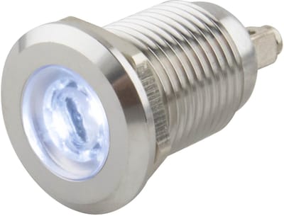 Led indicator | ø 12 mm. | 6-24 Volt DC/AC | Witte uitvoering