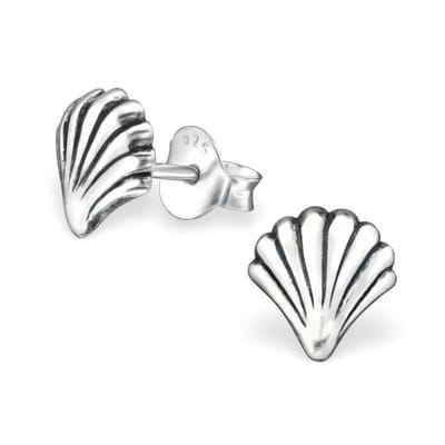 Aramat Jewels | Oorbellen | Echt Zilveren Schelp Oorbellen | Geoxideerd-7mm | |7mm | Zilver | Kinderen, Volwassenen | Verkleurd niet
