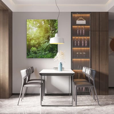 Artaza Canvas Schilderij Bos - 80x100 cm - Groot - Wanddecoratie Jungle - Muurdecoratie Woonkamer - Canvas Schilderijen Natuur
