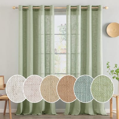 OmGoods - Dailygoody - Groene voile gordijnen - Lichtdoorlatend - Perfecte drapeer - 140 x 213 cm - Raambekleding - Voor woonkamer en slaapkamer