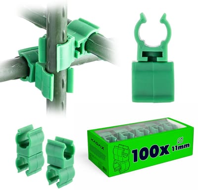 KADAX plantenstok-draaikoppeling Ø 11 mm, 100 stuks, kunststof koppeling voor plantenstokken, plantenstokkoppeling, stevige verbinding voor klimhulpmiddelen in de tuin en de kas