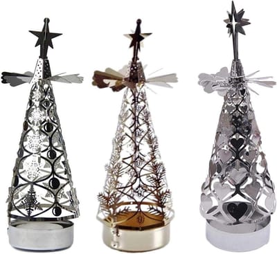 Kandelaars Set - Metalen Houder - Tafeldecoratie - Antislipbasis - 3 stuks - Zwart