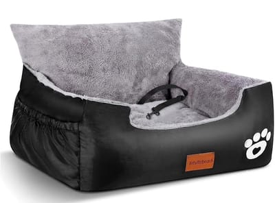 Autostoel voor Honden - 70 x 60 x 45 cm - Uitneembaar & Wasbaar - Met 2 Verstelbare Veiligheidsriemen - Comfortabele Hondenstoel voor Kleine Honden & Huisdieren