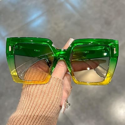 Stijlvolle Zonnebril Verloop Grote Vierkante Vorm Rechthoekig Montuur Anti-Reflecterende Lens Sportbril Zomer Strandfeest Accessoire