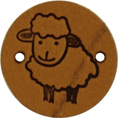 Durable Leren Label met Schaapopdruk – 2 cm – Set van 2 Stuks