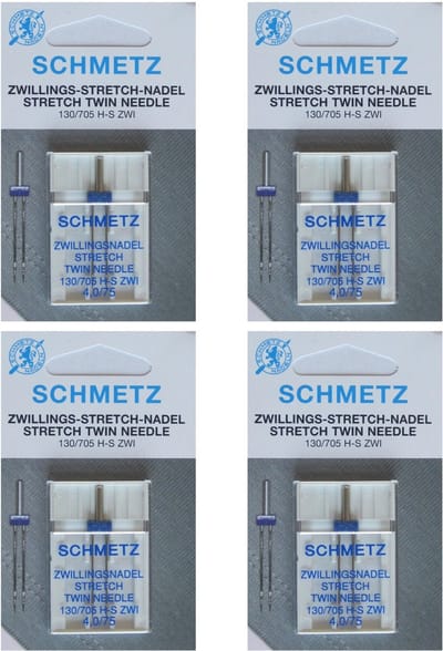 Schmetz machinenaalden tweelingnaald Stretch 4,0-75 universeel, 4 kaarten