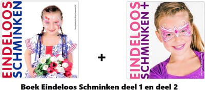 2x Schminkboek eindeloos schminken deel 1 en deel 2 - Set - Grime leren schminken schmink