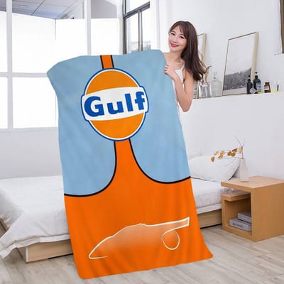 G-Gulf Racing Auto Logo Microvezel Bedrukt Strandlaken Bergbeklimmen Yoga Strand Zwemmen Hardlopen Absorberende Zachte Handdoek W95*H153(CM)
