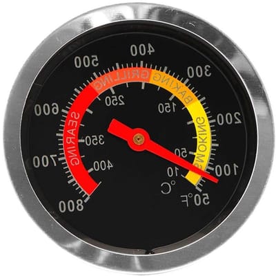 Barbecue Thermometer - Temperatuurmeter Grill - Koken Buiten - Roestvrij Staal - 60mm Diameter - Zilver
