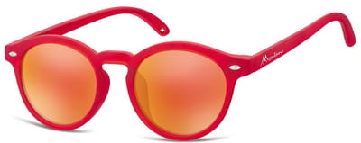 Montana CS73A- Kinder Zonnebril-Rond-Rood kunststof- Lensbreedte 43 mm
