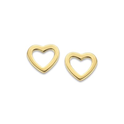 New Bling 9NBG-0165 Gouden Oorknop - Open hartje - 14 krt - 4mm - Goudkleurig
