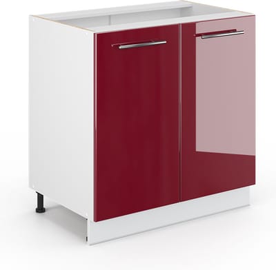 Vicco Fame-Line Halfhoge kast – 80 x 82 cm met legplank, zonder werkblad Bordeauxrode hoogglans