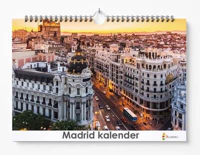Madrid kalender 35 x 24 cm | Verjaardagskalender Madrid | Verjaardagskalender Volwassenen