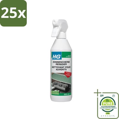 25 x HG Zonneschermreiniger 500 ml - Grootverpakking - Zonnescherm Reiniger - Zonnescherm Schoonmaken - Markies Reiniging - Canvas Reiniger - Buitenstof Reiniging