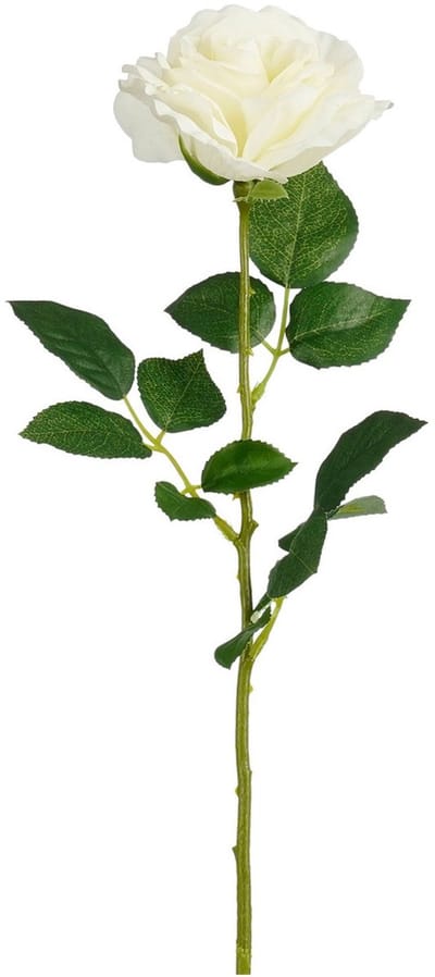 Mica Decorations Kunstbloem Roos Angel - H68 cm - ivoor wit - kunststof - stelen kunstbloemen - boeket - rozen bloemetjes