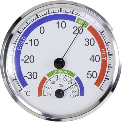 TH101E Thermo- en hygrometer Zilver