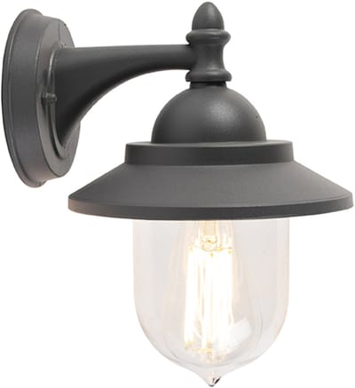 QAZQA oxford - Landelijke Wandlamp voor buiten - 1 lichts - D 230 mm - Donkergrijs - Buitenverlichting