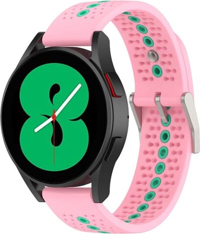 By Qubix - Dot Pattern bandje 20mm - Roze - Geschikt voor Samsung Galaxy Watch 7 (40 & 44mm) - Galaxy Watch FE - Galaxy Watch 6 - Galaxy Watch 6 Pro - Galaxy Watch 5 - 5 Pro - Galaxy Watch 4 - 4 Classic - Active 2 - Watch 3 (41mm)
