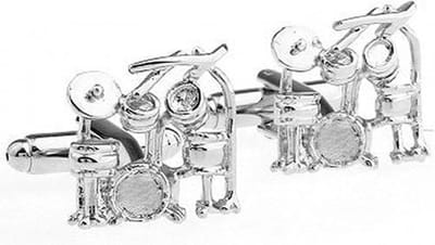 Amanto Manchetknopen Cisco - 316L Staal - Drumstel - ∅15mm - Muziek