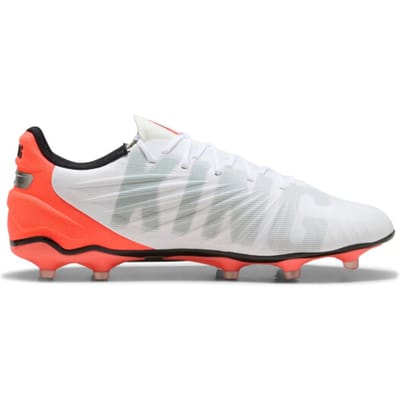 PUMA KING MATCH FG/AG Unisex Sportschoenen - PUMA White-PUMA Silver-Glowing Red