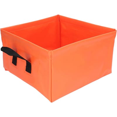 Seau pliable multifonctionnel, portable, léger, grande capacité, pour le camping red